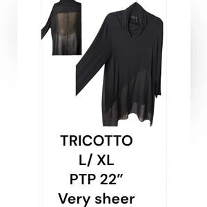 JANE & JOHN Tricotto,dress,L/XL sweater dress,sheer,asymmetrical,Whimsigoth,goth